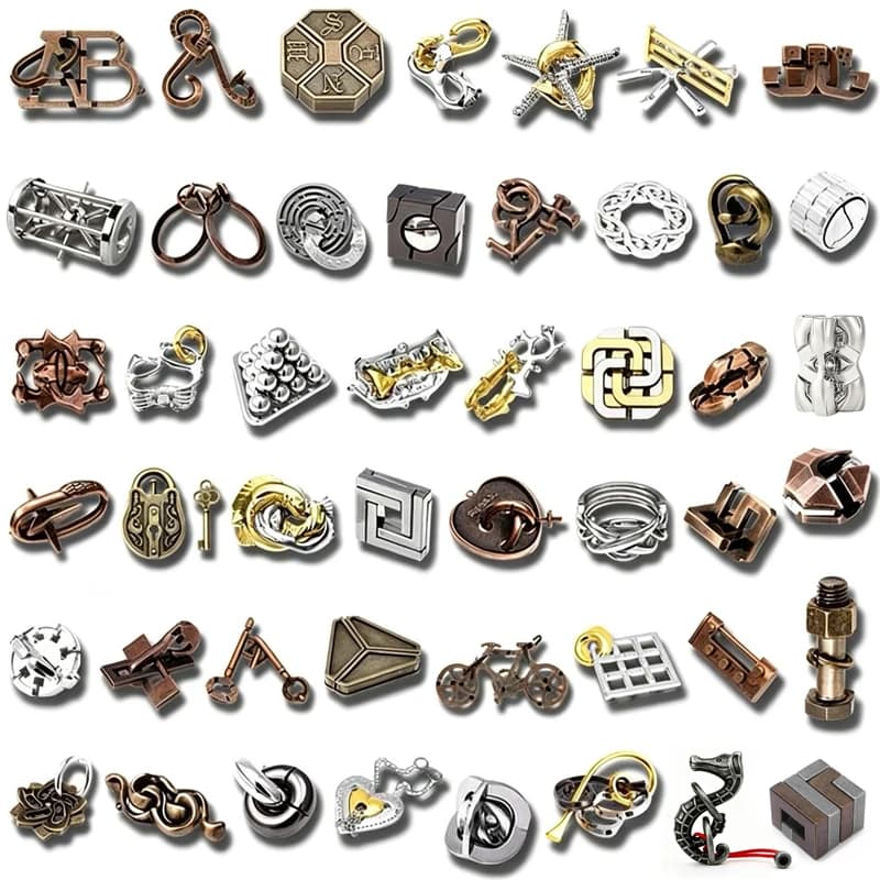 Variety Brain Teaser Puzzle Games Metal Take Apart Disentanglement Educational Toys Logic Training IQ Challenge For Adults &Kids