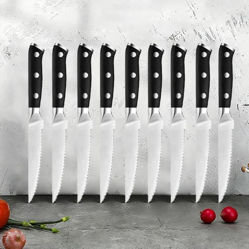 Set di coltelli da bistecca 1/3/6/pezzo, coltello da frutta professionale da cucina, coltello da barbecue domestico in acciaio inossidabile, coltello da pane da chef