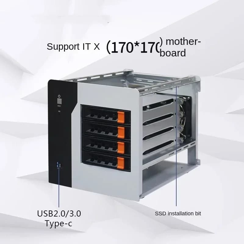 Attrezzatura di controllo industriale della rete del telaio sostituibile a caldo del mini server a 4 dischi della serie di archiviazione nas elettrica 220v