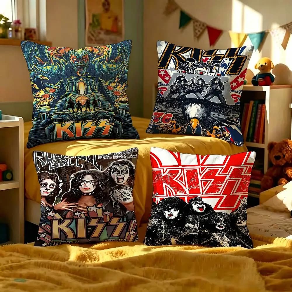 Rock Band Kiss hot Pillowcase toon Gift Cushion Cover Bedroom Home Sofa Chair Seat Decor pillow case