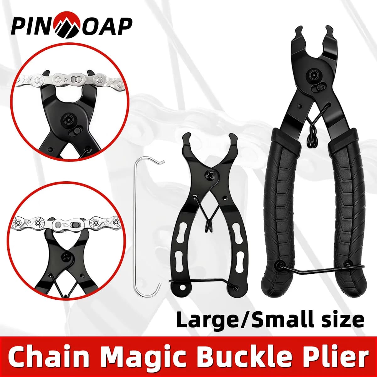 PINMOAP 1PC Bicycle Chain Magic Buckle Pliers Tool Set Durable Stainless Steel Multifunctional Chain Maintenance Tool Set