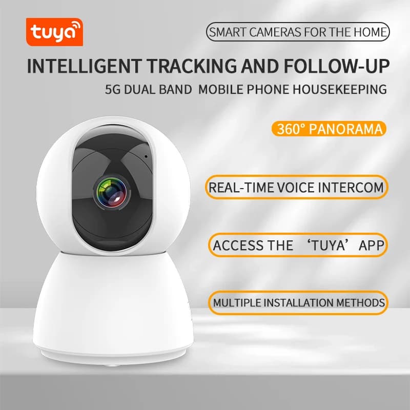 360 ° Intelligent home security camera PTZ 2K Webcam 1296P Human detection night vision AI 3 Megapixel