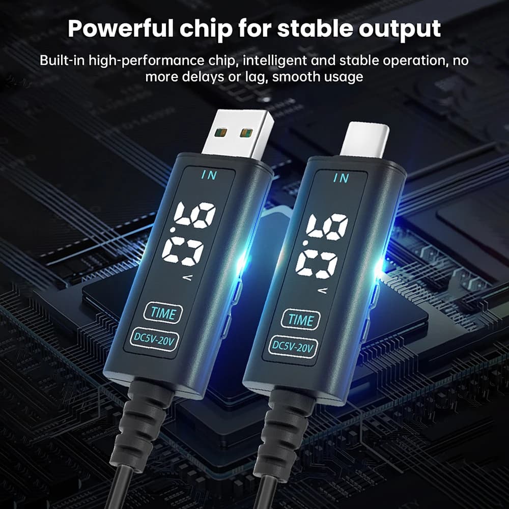 USB boost converter type C cable step-up USB DC 5-10V to 5-20V Connector 5.5*2.5MM for power supply/charger/router