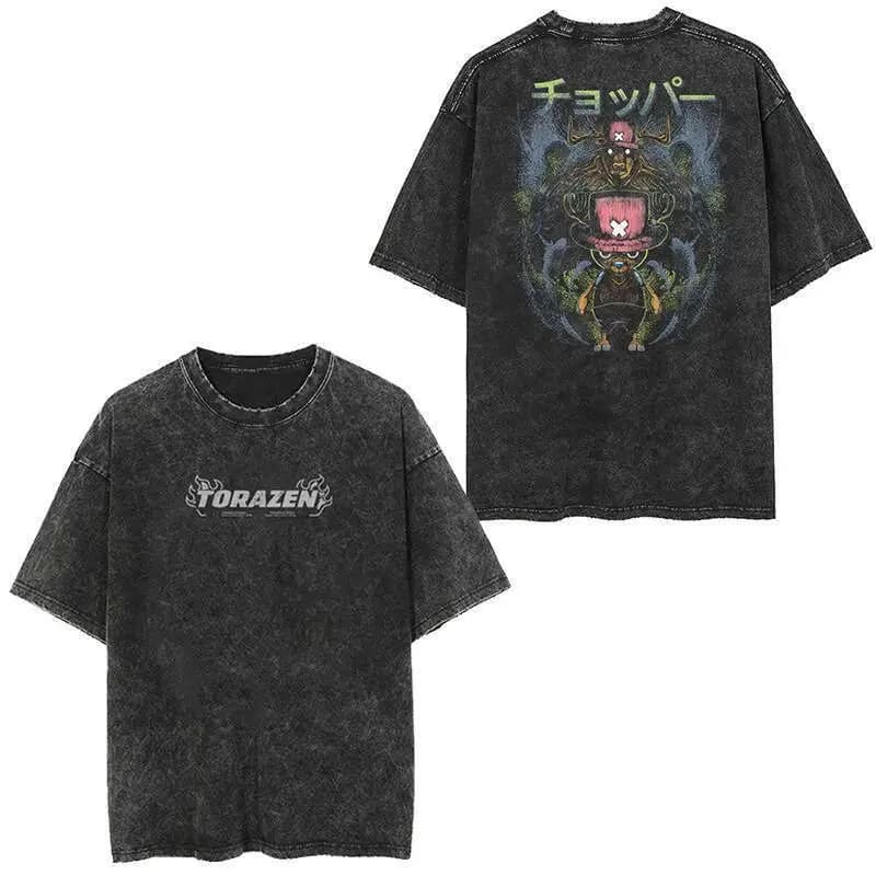 T-Shirt con Grafica Jolly Roger One Piece per Uomo, Estate 2026, Cotone Casual Streetwear Y2K Unisex