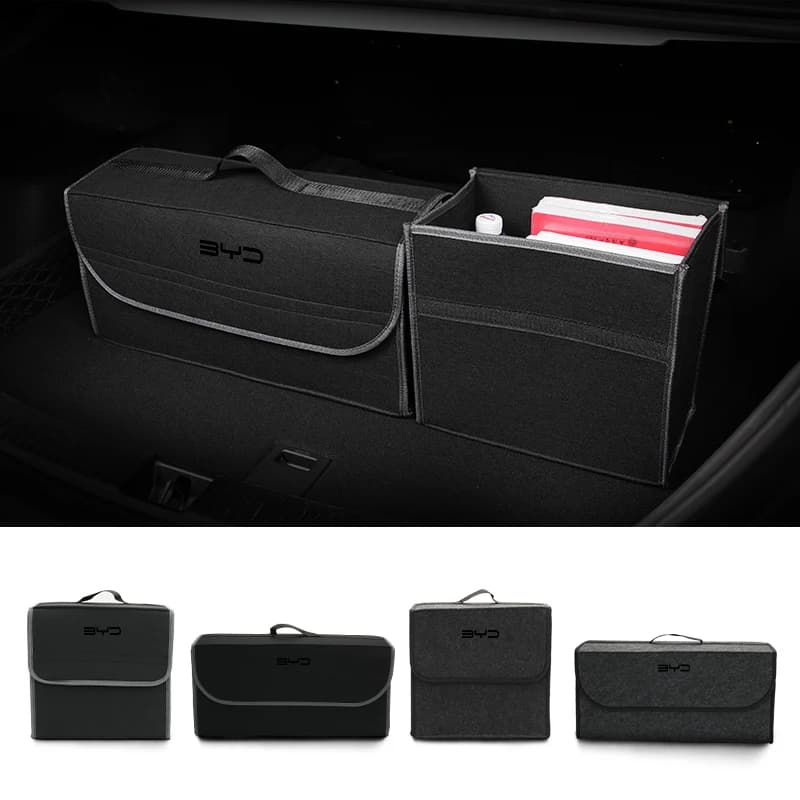 Feltro Bagagliaio di un'auto Organizzatore Box Borsa di Immagazzinaggio Dell'automobile Strumento Dell'organizzatore di Immagazzinaggio Per BYD M6 G3 G5 T3 13 F3 F0 S6 S7 E5 E6 Tang Song Qing Yuan