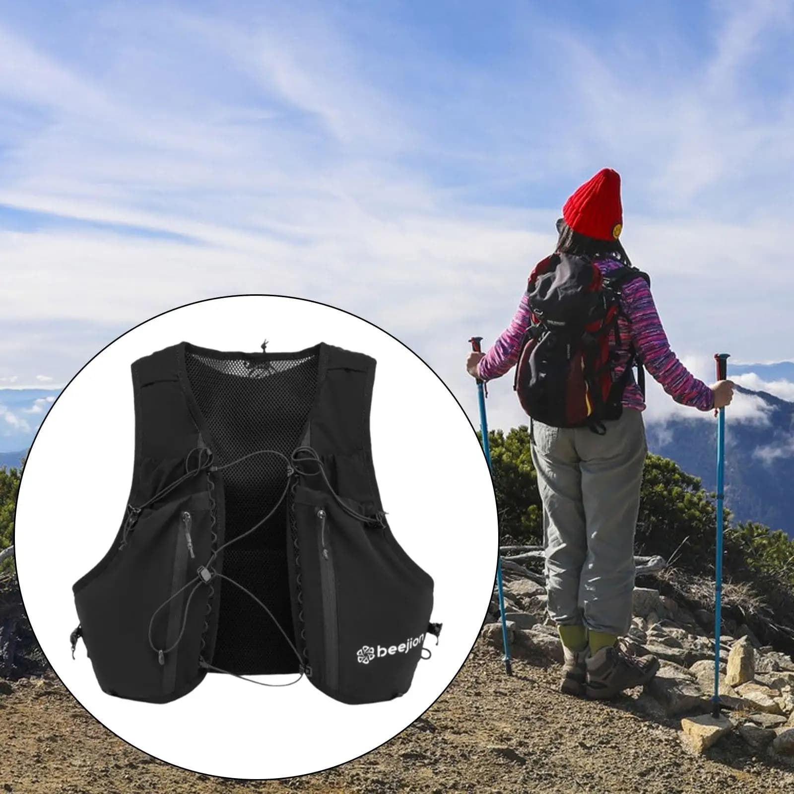 Backpack with Hydrator Running Vest Breathable Multiple Pocket Daypack for Trail Running and Marathon Use