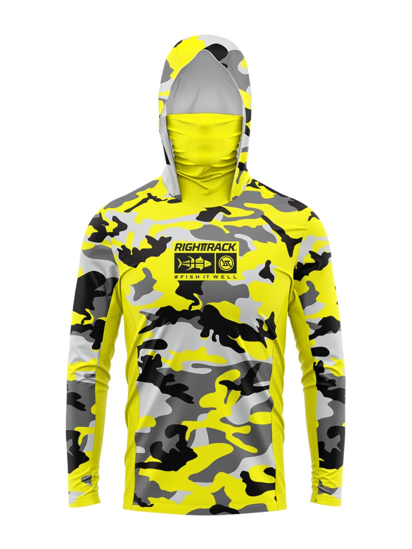 HotSale Maschera da uomo Felpe con cappuccio Camicie da pesca Camo per caccia Arrampicata Campeggio Escursionismo Protezione solare Abbigliamento RIGHTTRACK traspirante