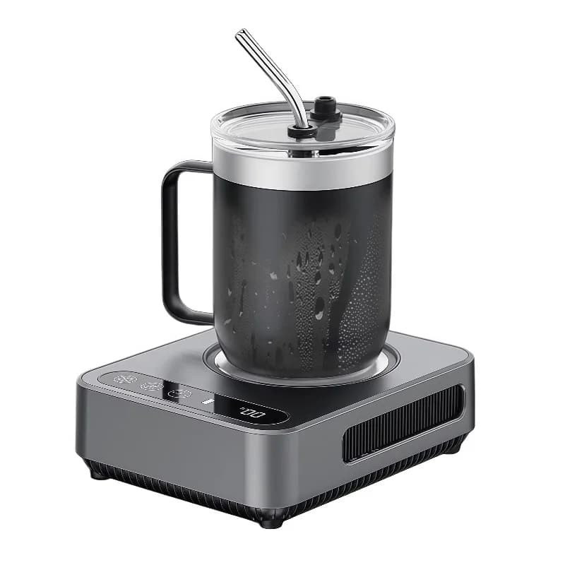 Smart AI Control Cup Warmer 2 in 1 Desktop Beverage Chiller with Temp Display for Home Office