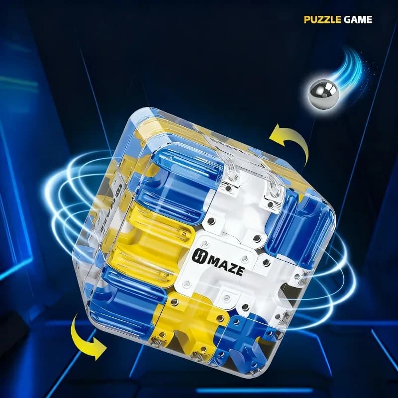 Cubo Magico 3D con Labirinto Rotolante, Gioco Educativo per Bambini, Giocattolo Antistress per lo Sviluppo del Pensiero Logico, Regalo di Compleanno