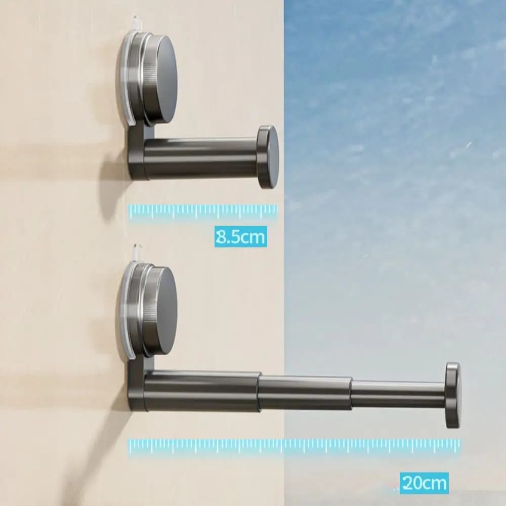2 Pieces Durable suction hanger, Space saving, Wall mounting, Adjustable Plastic Organizer for Balcony