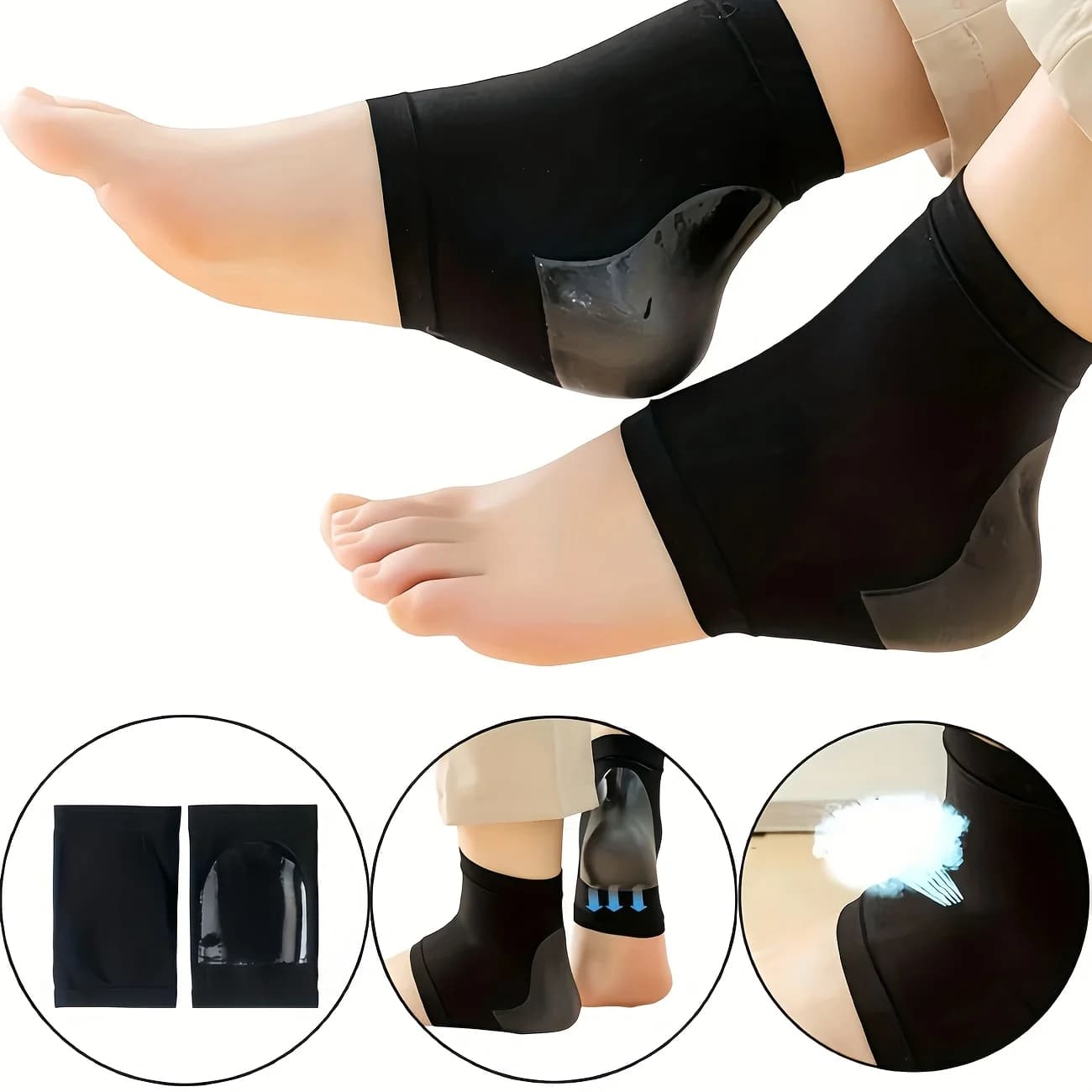 1pair upgraded high elasticity Silicone socks，Ankle protection socks，Ankle Support Brace, Best Ankle Compression Support Brace
