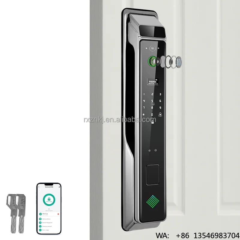 Serratura Intelligente Biometrica con Videocitofono, Impronta Digitale, Wi-Fi e Campanello, Controllabile tramite App Tuya