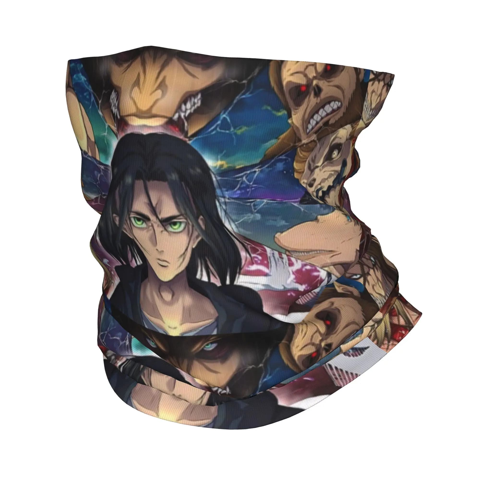 Custom Attackes on Titan Bandana Neck Gaiter Windproof Face Scarf Cover Women Men Headwear Tube Balaclava
