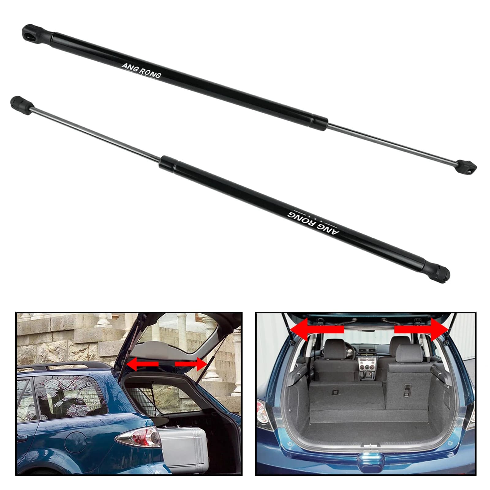 2x Tailgate Boot Gas Struts Spring For Mazda 6 GG Hatch 02-07 GY 02-08 Rear Trunk Lifter Support