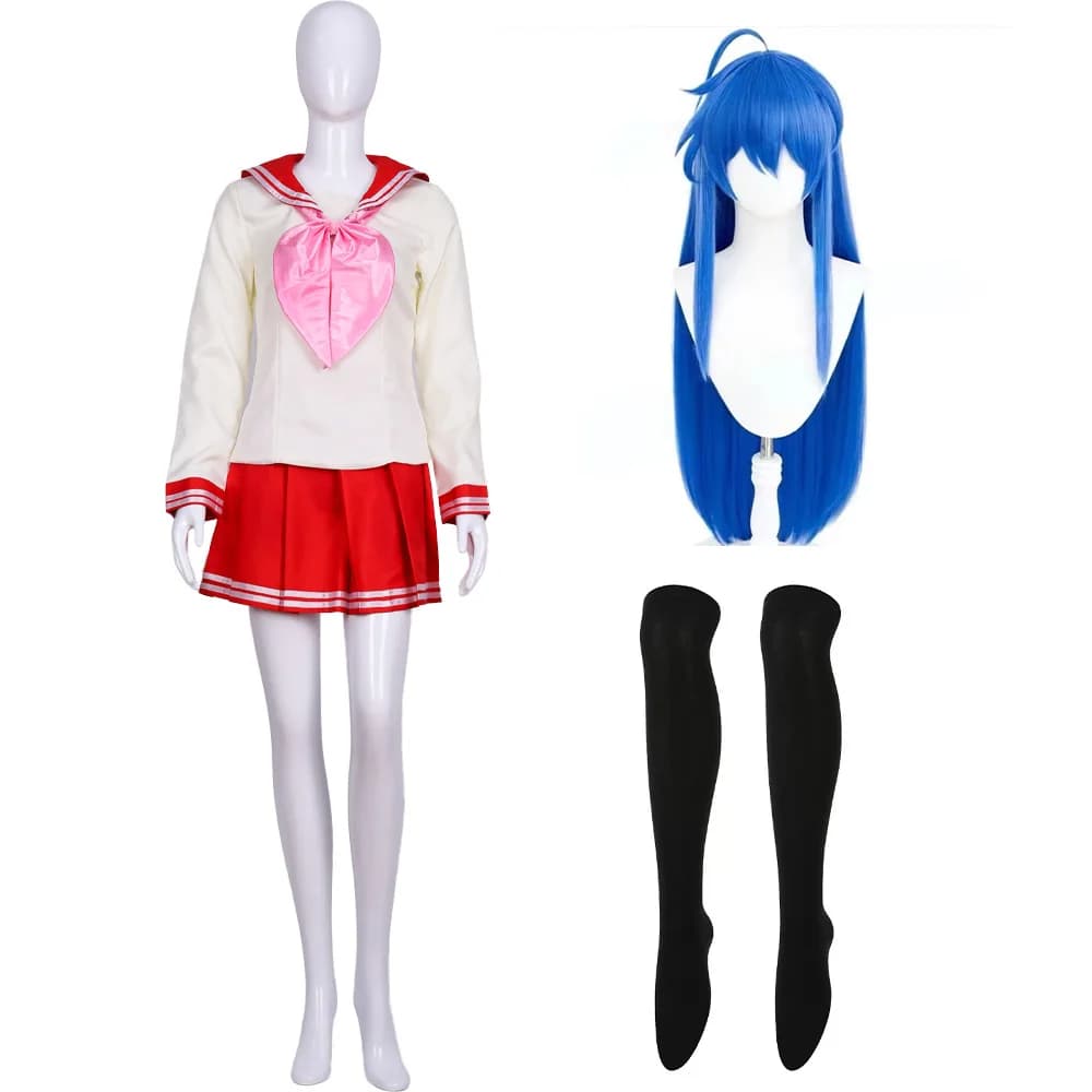 Anime Lucky Star Konata Izumi Hiiragi Kagami Hiiragi Tsukasa Costume Cosplay Parrucca di Halloween JK Uniforme Abiti da marinaio