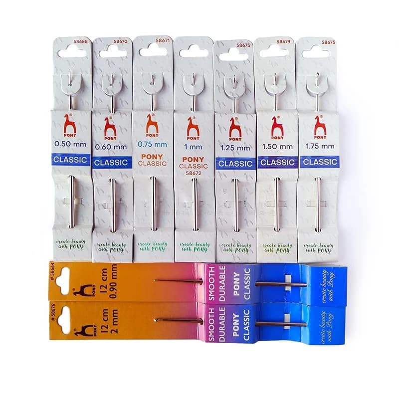 PONY Ago da Uncinetto Dritto Senza Manico per Lavorazione a Maglia, Strumento per Tessitura Fai-da-te, Ago da Uncinetto Piccolo per Arte Tessile Domestica