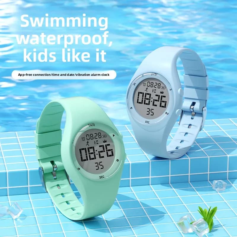 2026 New Kids Teens Smart Watch No APP Waterproof Swimming Timer Step Counter Night Light Sport Band Simple Korean Style Unisex