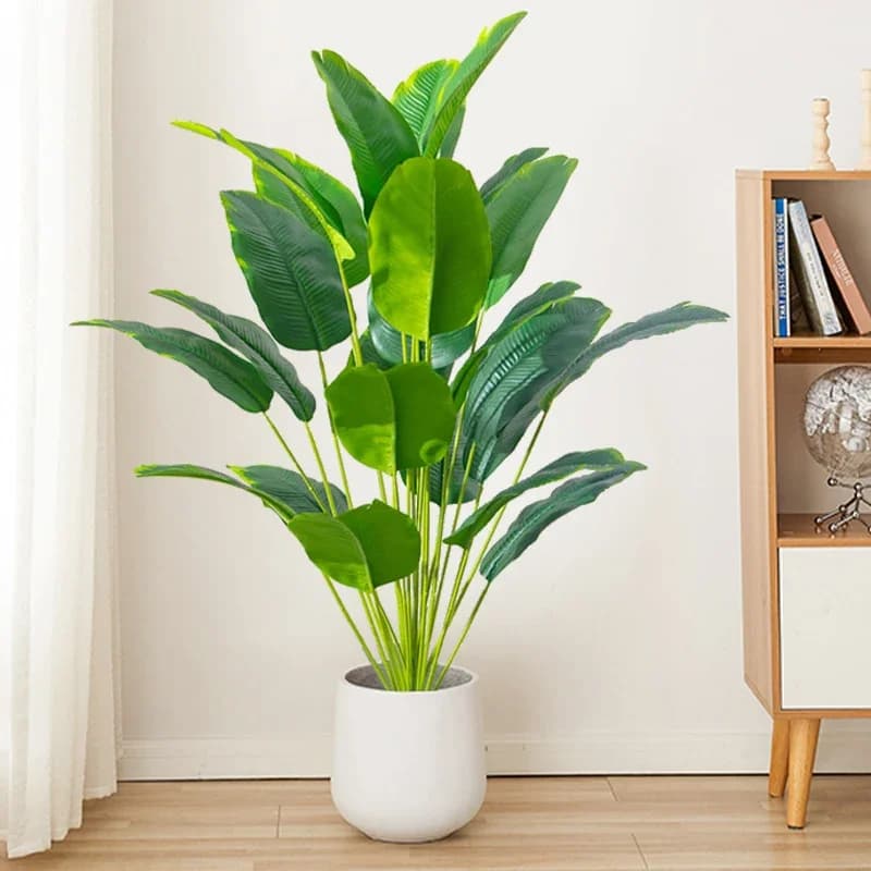 1 Piece Artificial Plant Large Tropical Palm, Fined Banan Sheets, Plastic Monster Royal Effect for Home Decoration, Garden and Party