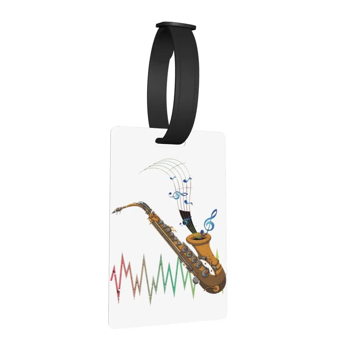 Lettore di sassofono - Musica Arte Ragazze Y2k Grafica Etichette per bagagli Valigia Bagagli portatili Etichetta d'imbarco Porta etichette ID Nome Indirizzo
