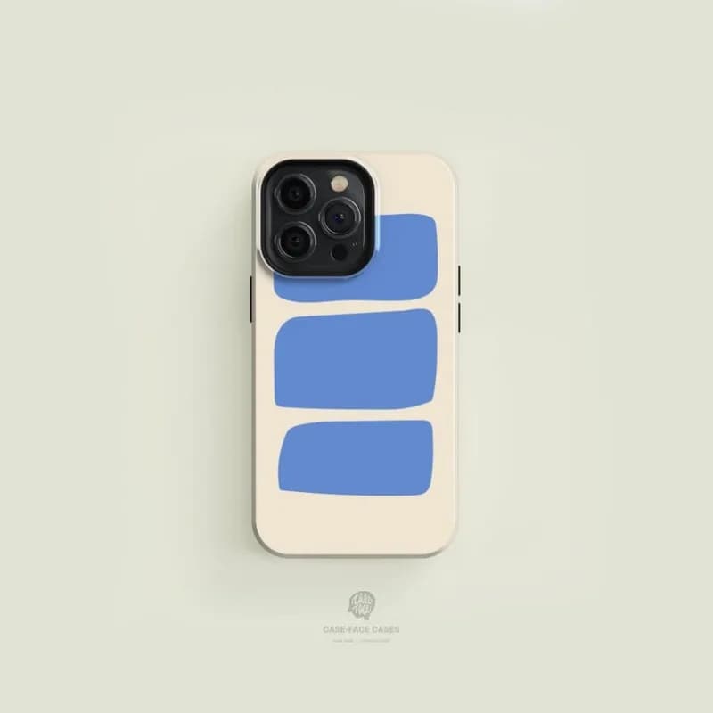 Abstract Blue on Case For IPHONE 16ProMax 15 14 13 12 11 PRO Plus Acrylic TPU Two in one Magnetic Phone Cases