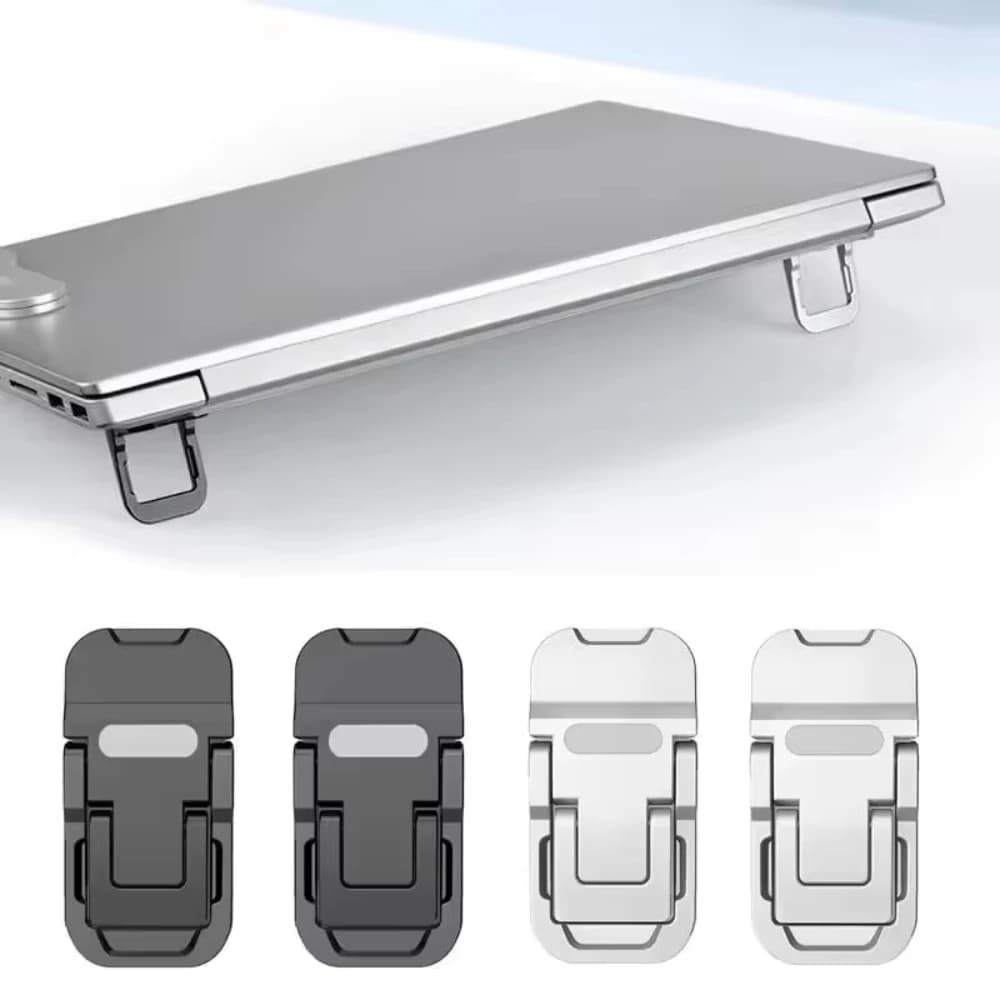 Set di 1 supporto pieghevole mini per laptop, supporto portatile per tastiera con 2 angoli regolabili, supporto invisibile autoadesivo per notebook