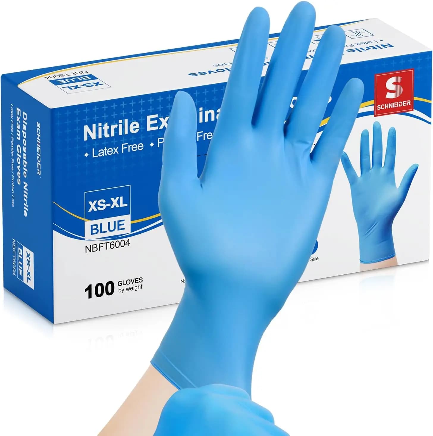 Guanti in Nitrile per Esami, Grado Medico, Monouso, Senza Lattice, per Pulizie, Cucina, Preparazione Alimenti