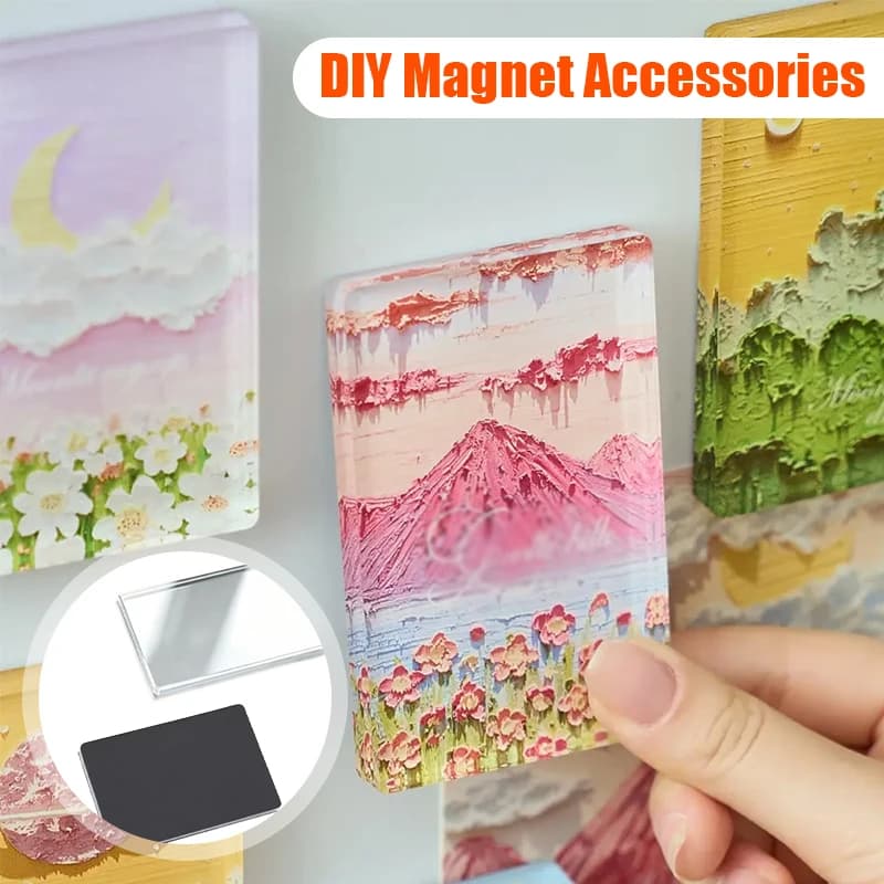 4-25Set Sublimation Blank Magnets DIY Acrylic Fridge Magnet Kit for Photos Postcards Handmade Crafts Home Decor