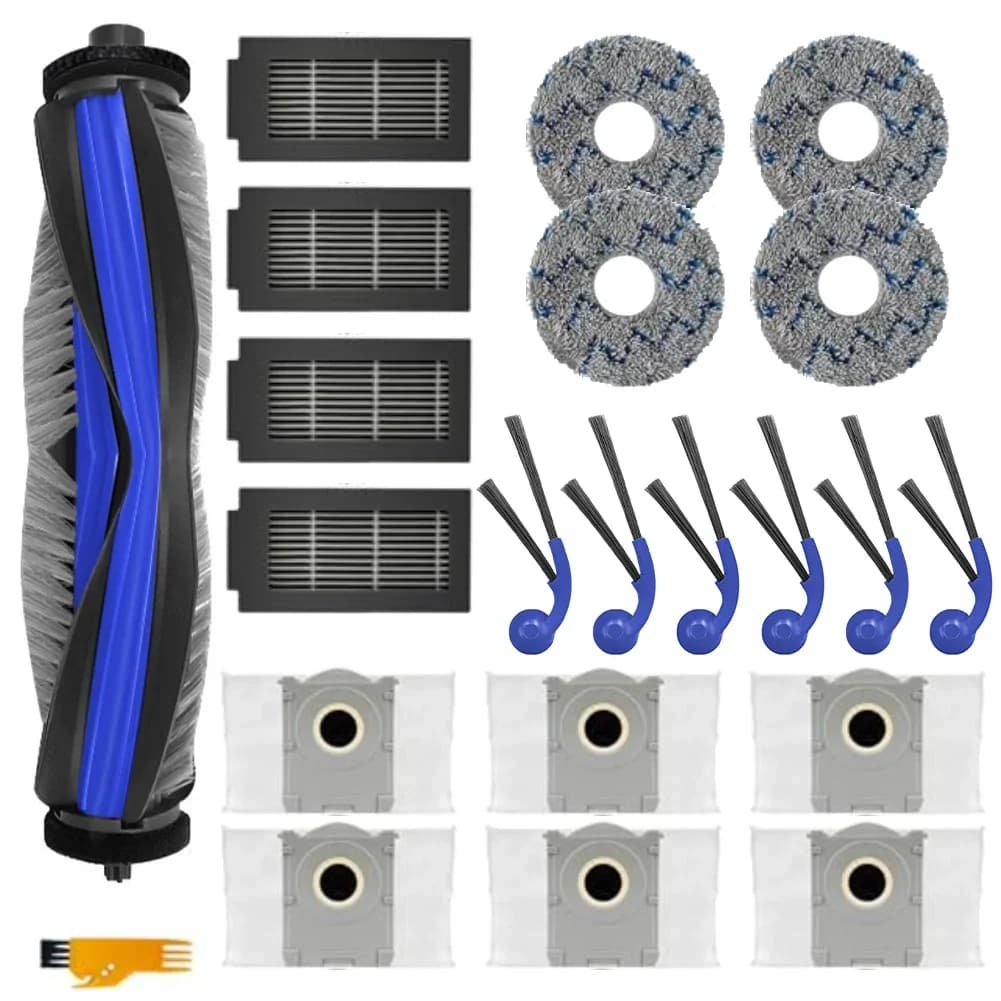 Kit Spazzola Principale, Panno per Mocio, Filtro, Sacchetto Raccoglipolvere, Spazzola Laterale per ECOVACS DEEBOT T30C, Omni / T30C, Gen2 Robot Aspirapolvere