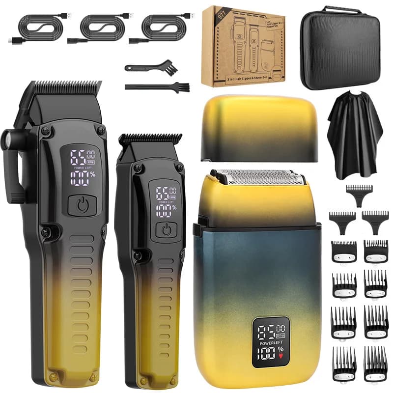 RESUXI 977 New 8500 rpm professional haircut + electric shaver set for barber haircuts razor machine for cutting hair