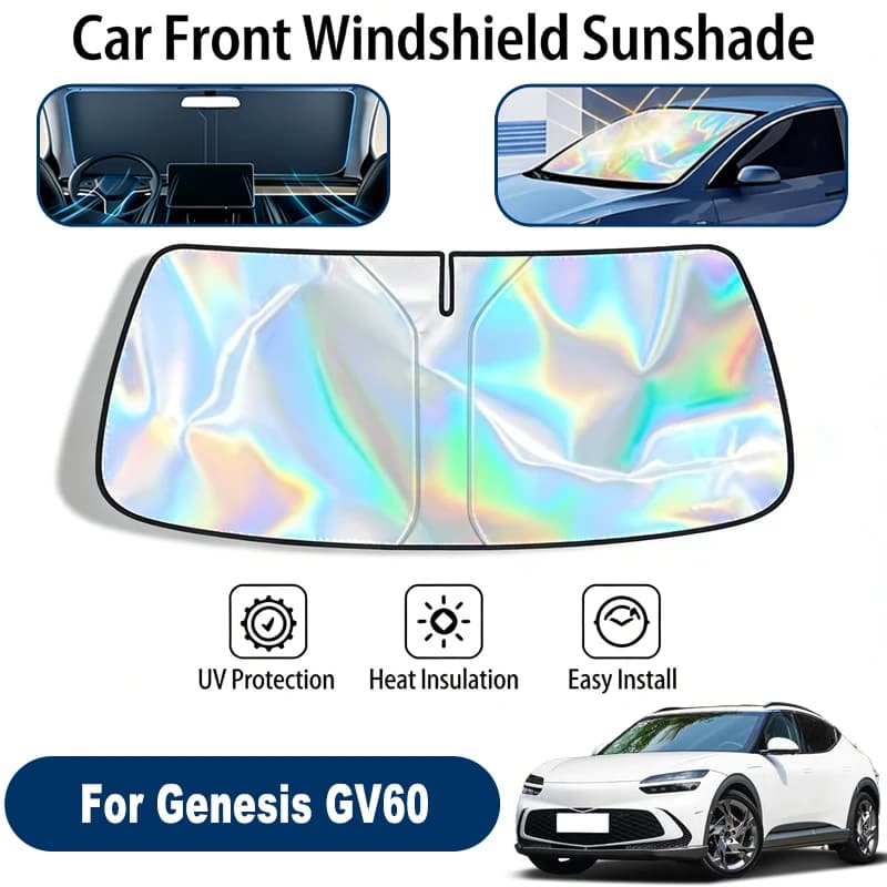 Parasole per parabrezza per Genesis GV60, accessori pieghevoli per la protezione solare della finestra anteriore, riflettenti ai raggi UV