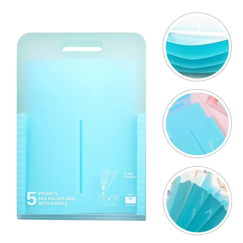 Cartella Portadocumenti Espandibile Portatile a Fisarmonica, 5 Tasche, Leggera, Formato A4, Organizzatore Documenti, Organizzatore Ricevute, Multistrato