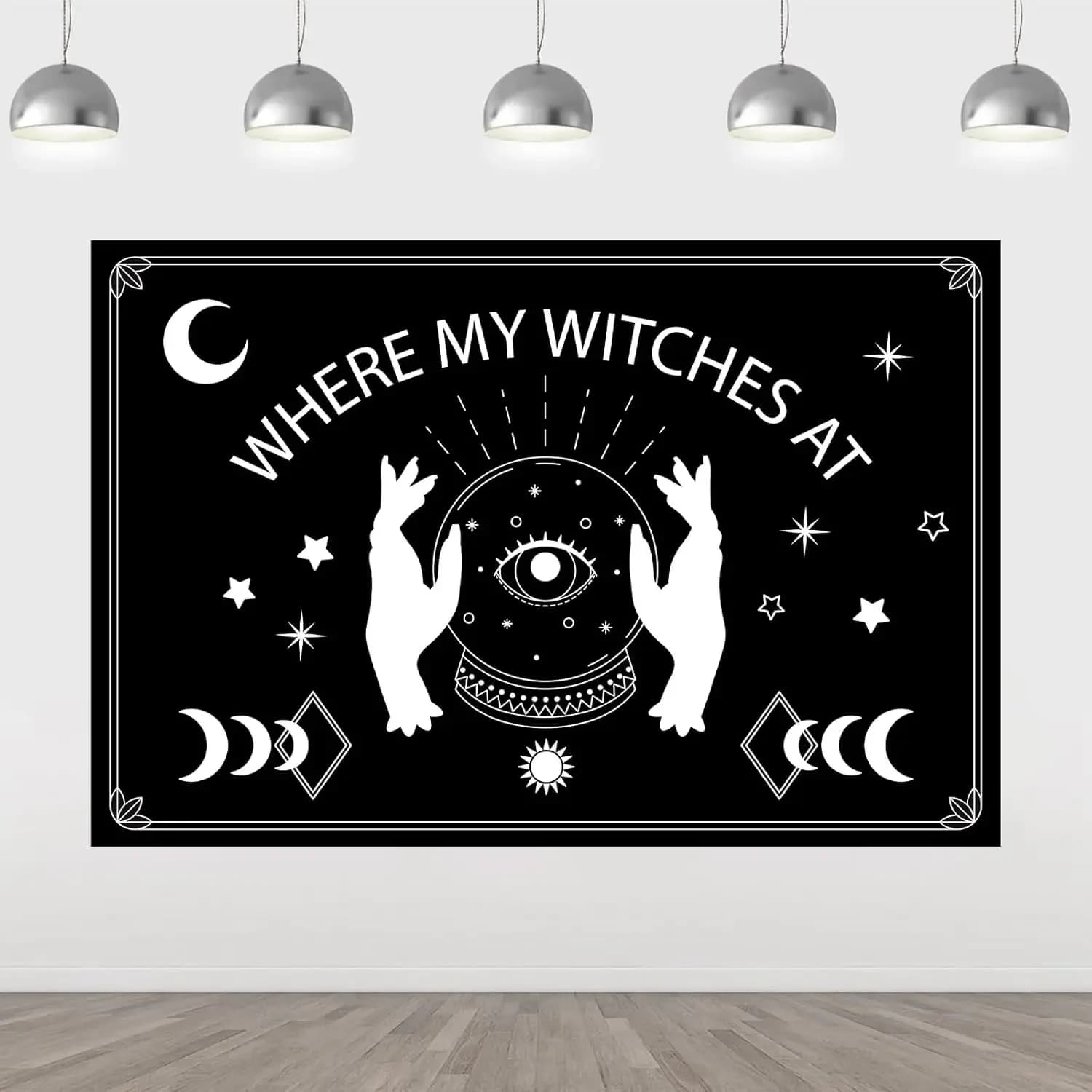 Decorazioni per feste di addio al nubilato della strega delle cheerleader, carta dei tarocchi 5 x3ft per forniture per feste di matrimonio di fidanzamento con addio al nubilato di Halloween