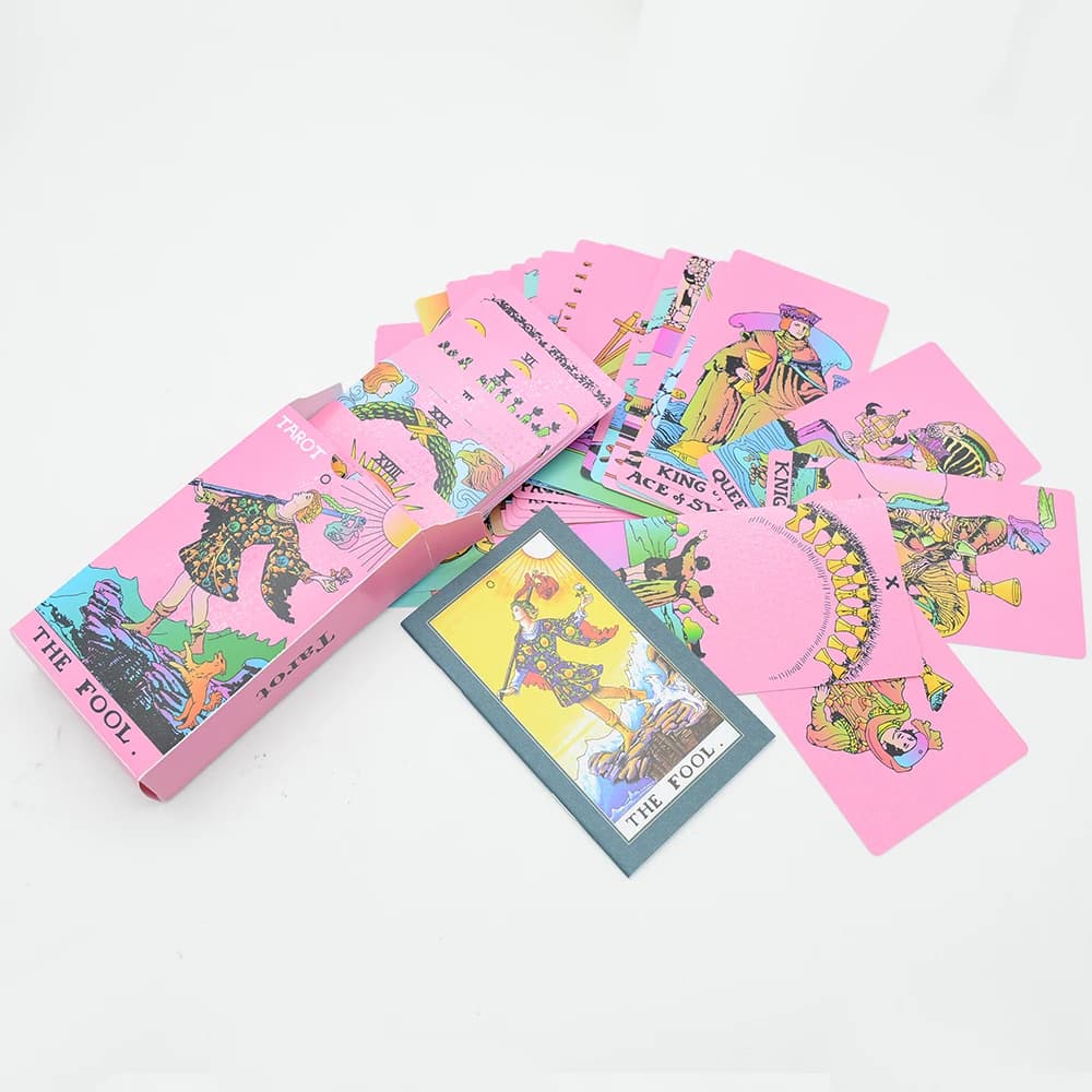 12 x7cm di lusso in PVC colorato tarocchi stampa a caldo impermeabile resistente all'usura gioco di carte di scacchi carta divinazione manuale
