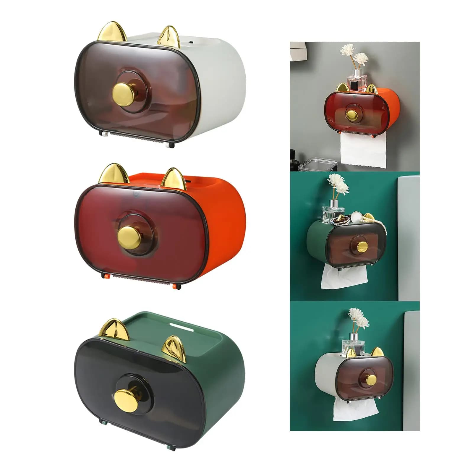 Tissue Box Adorable Ornament Practical with Handle Facial Tissues Container for