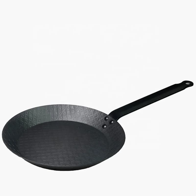 Iron metal pan for domestic use with classic design Carbon steel pan