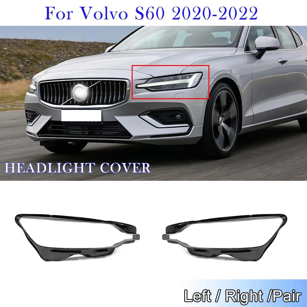 Auto Faro Copertura Per Volvo S60 2020 2021 2022 Copriobiettivo Trasparente Faro Borsette Paralume di Ricambio Accessori Auto