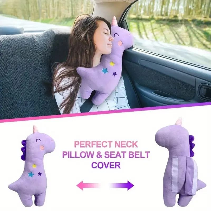 Plush Car Seat Belt Shoulder Pad Dinosaur Unicorn Seat Belt Cover Soft Shoulder Cushion Universal Fit for Most Cars