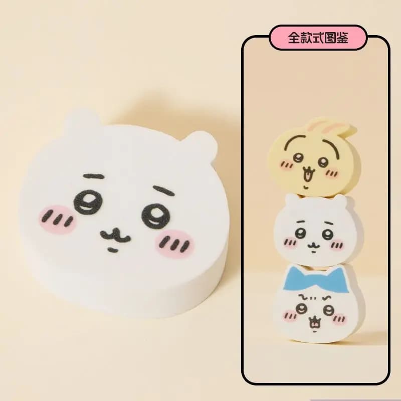 Set di 6 Spugne Trucco Anime Chiikawa, Doppio Uso Asciutto/Bagnato, Morbido Silicone Rosa, Strumento per Sfumare il Fondotinta Usagi