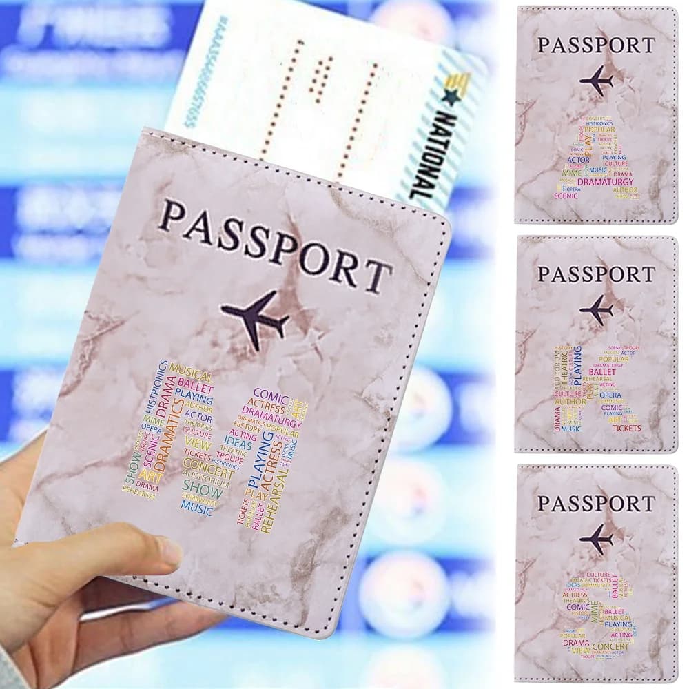 Passport Set Text Series Business Fashion Wallet Unisex Multi-Function Passport Air Ticket Holder Travel Essentials