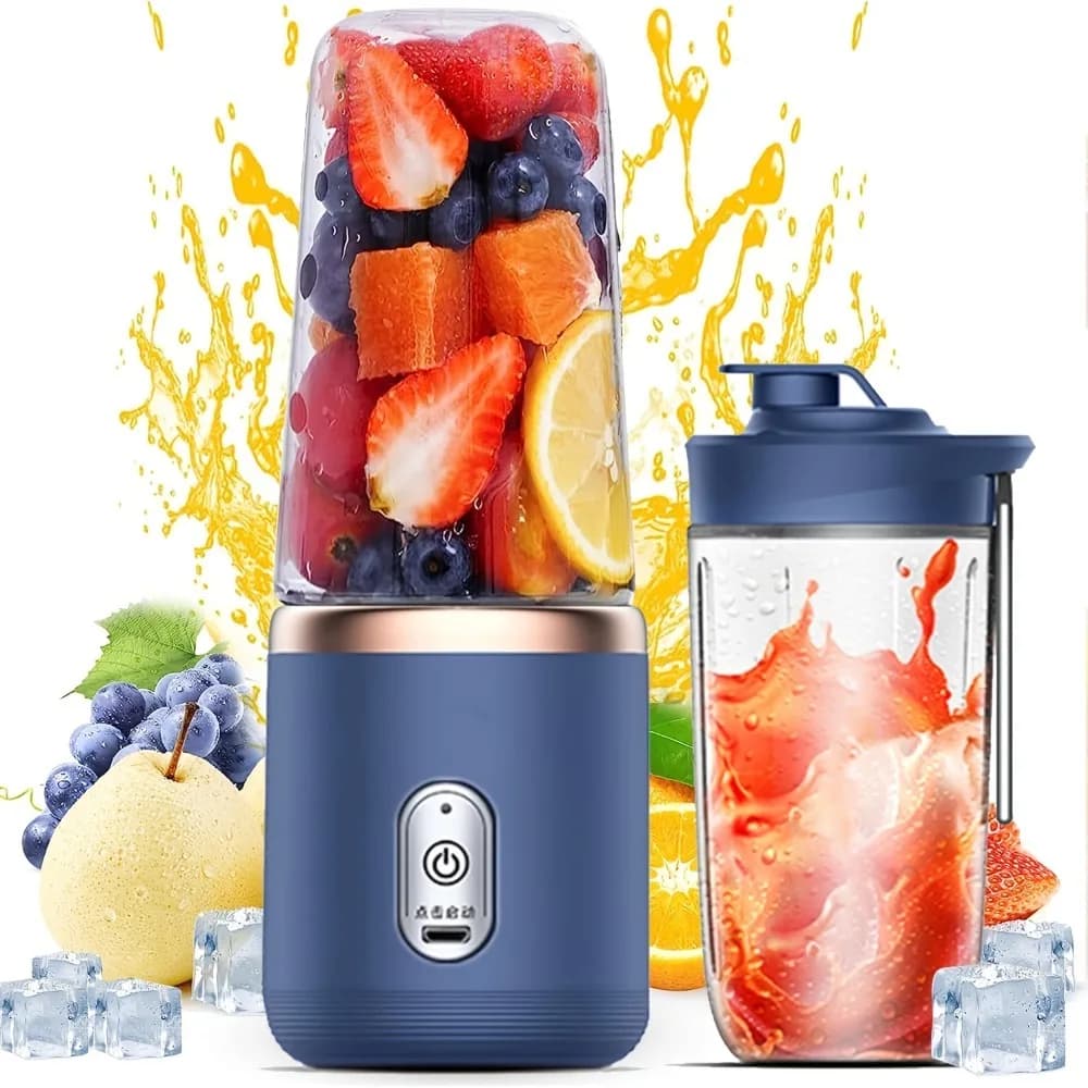 400ML Portable Blender USB Charger, 6-blade Personal Mixer, Mini Travel Blender, Gym, Kitchen