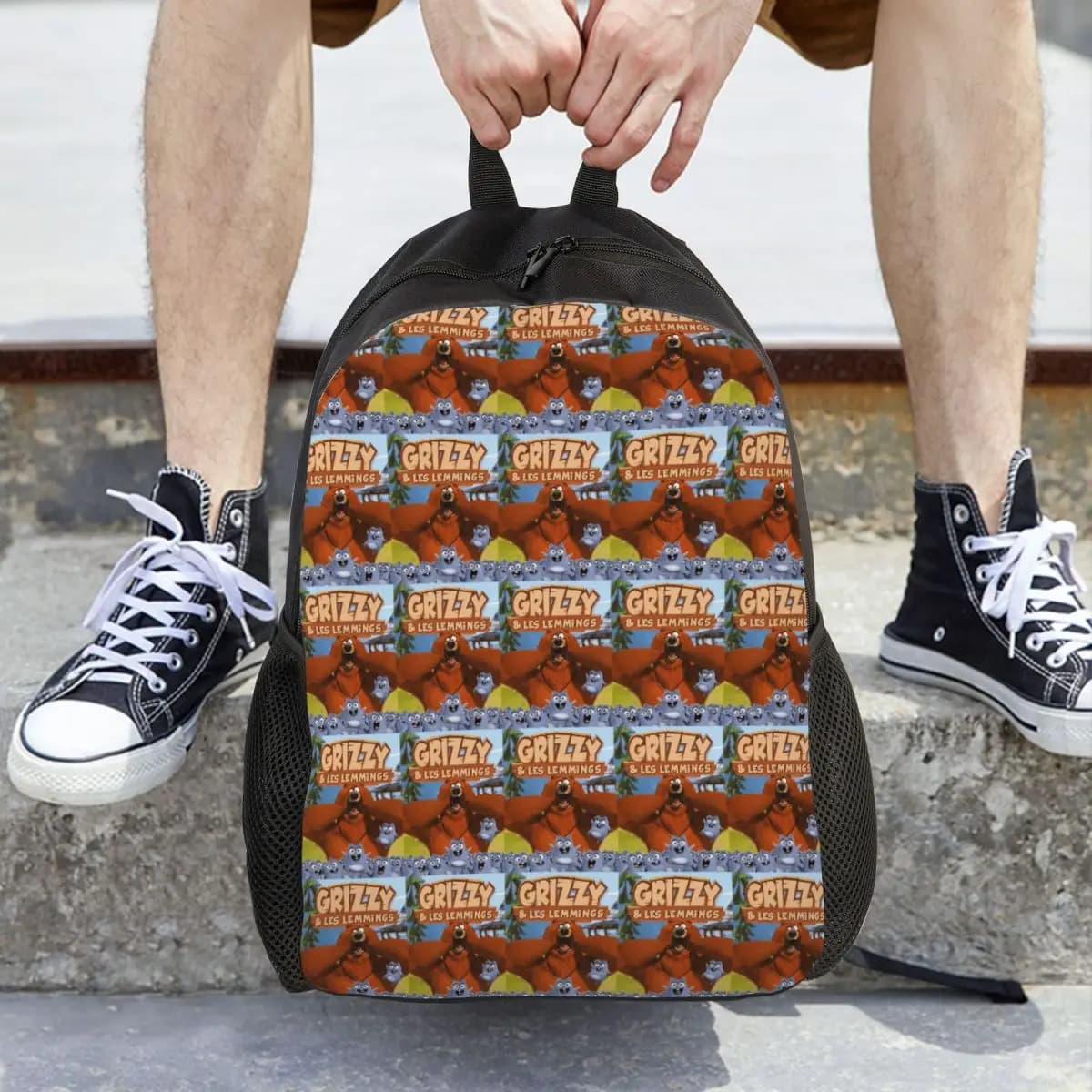 Animazione Grizzy e The Lemmings Cartoon Anime Zaino Zaino Ragazzi Ragazze BookBag Borsa da scuola Borse a tracolla per uomo Donna