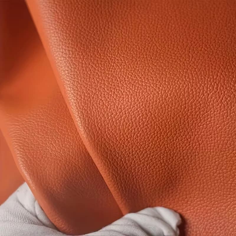 Red brown top layer cowhide, lychee patterned genuine leather, 1.3mm thick sofa headboard seat, handmade DIY soft cowhide