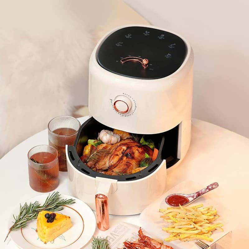 Air fryer with less oil and less fat, multifunction automatic smart machine for fries for domestic use