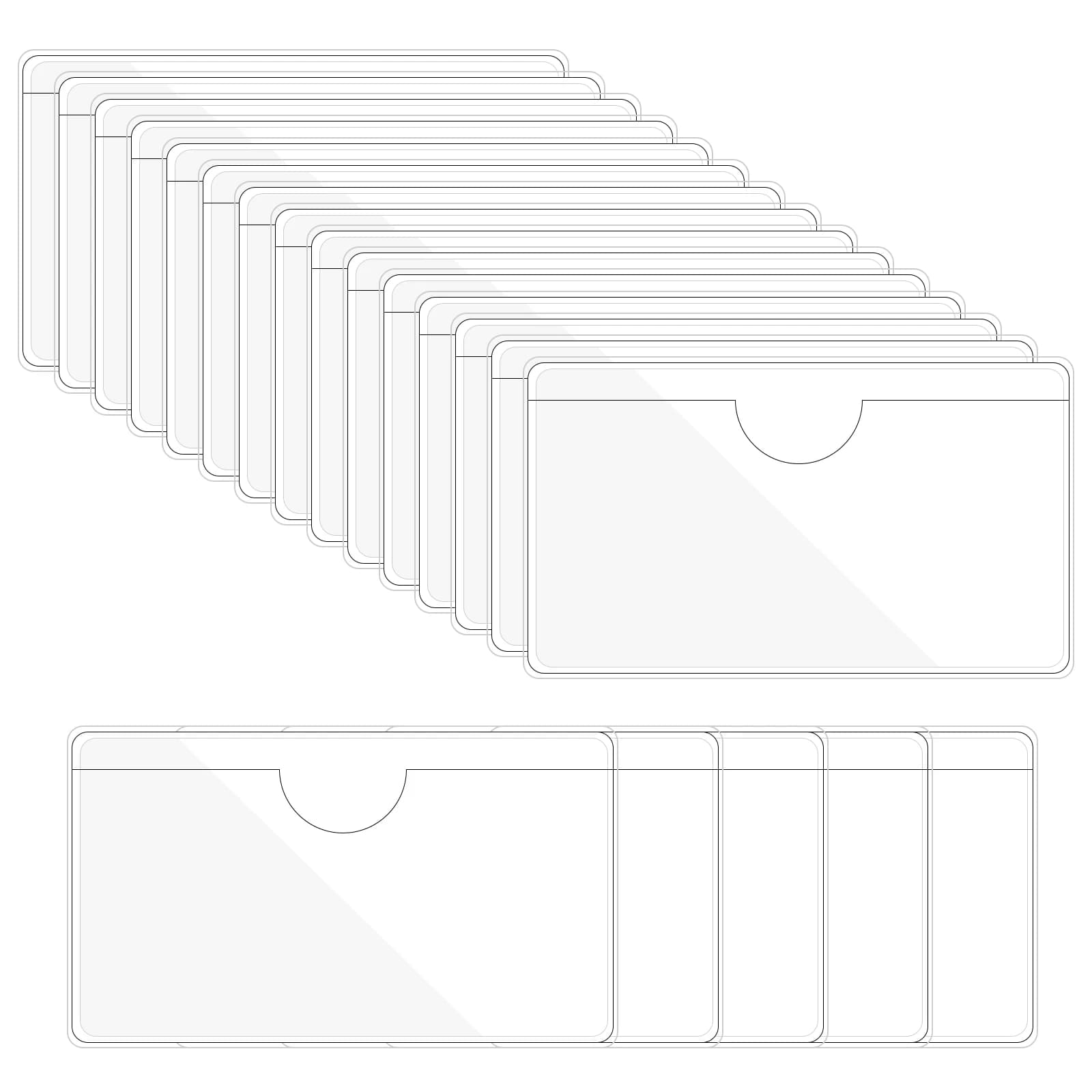 Porta carte per etichette autoadesive da 20 pezzi Porta tasche per carte indice Porta carte in plastica trasparente Porta etichette adesive con apertura superiore