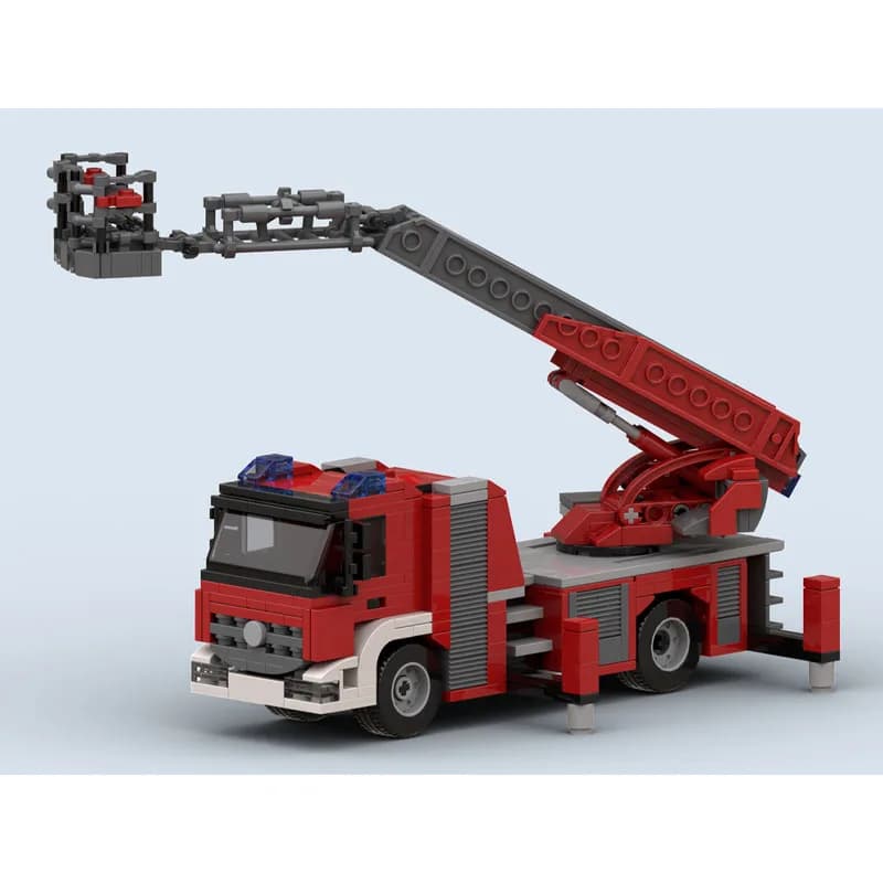 MOC-52961 Camion dei Pompieri Urbano con Scala Aerea, Modello di Costruzione a Blocchi, 585 Pezzi, Regalo di Natale e Compleanno per Bambini