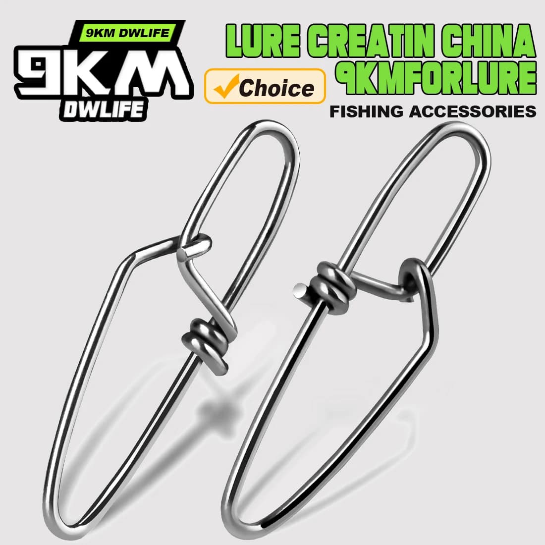 9 km fishing snap clip 50 pieces for quick connector for fishing bait, stainless steel fishing interlock snap