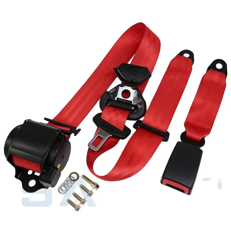 Cintura di sicurezza per auto retrattile a 3 punti Set completo Bulloni di fissaggio hardware in acciaio Cintura di sicurezza per autobus scolastico