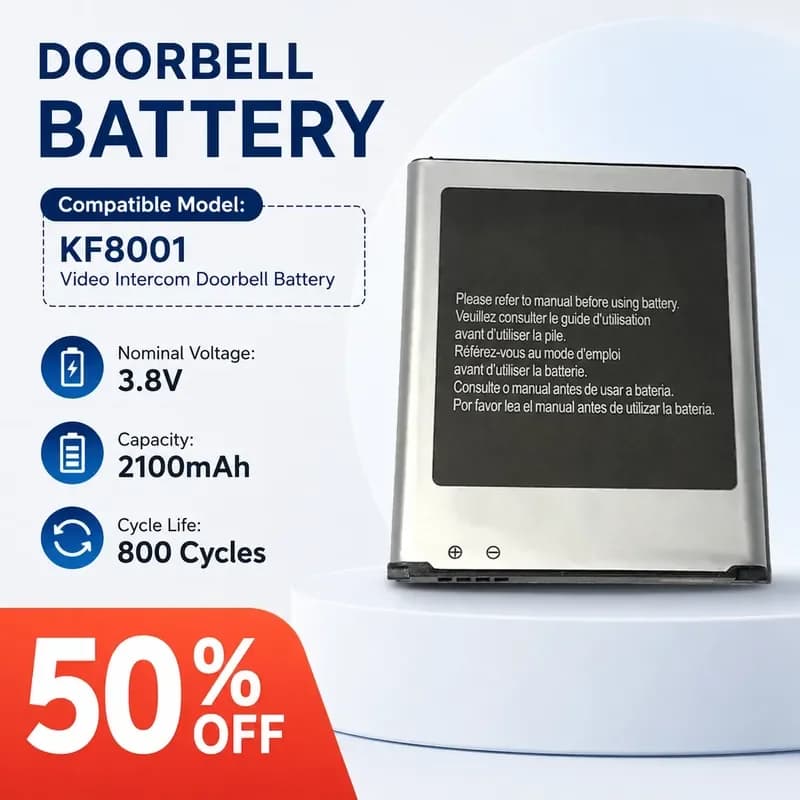 For Kufeng KF8001 Video Intercom Doorbell Battery Replacement