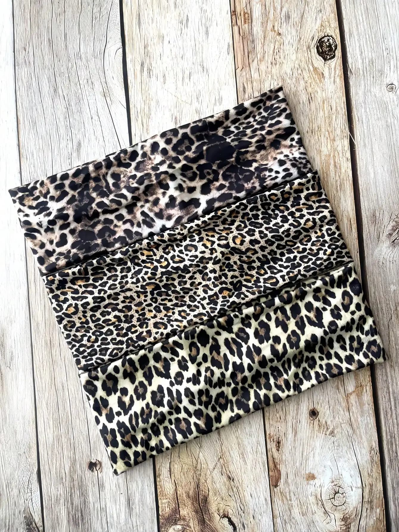 6/3/1 Pezzi Fasce per Capelli in Raso con Stampa Leopardata, Accessori per Capelli Quotidiani da Donna, Fascia Assorbente, Fascia per Vacanze, Elegante Fascia Sciarpa