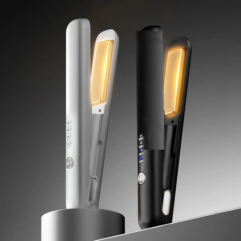 Iron Wiper/Wireless 2-in-1 with USB Charging and Four Temperature Controls, Mini Portable for Lighting Hair